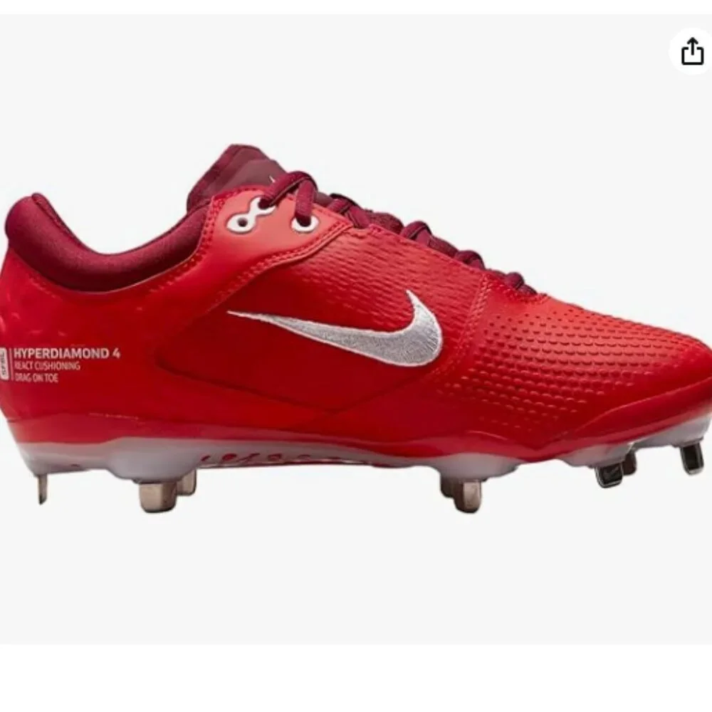 Nike React Hyperdiamond 4‎ Elite Softball Cleats CZ5917-616 Red Women's Size 7.5